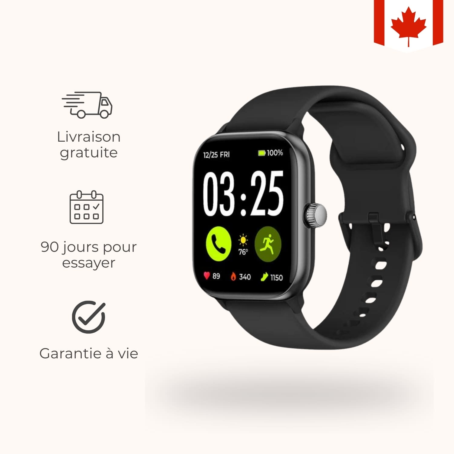 Smartwatch IW10 - Votre Partenaire Bien-Être au Quotidien, Pensée pour les Mères Modernes