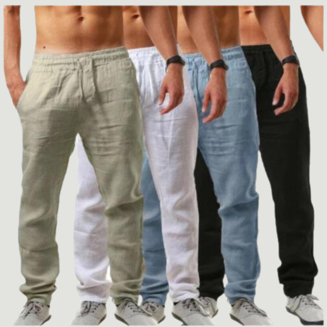 Pánské lněné letní kalhoty