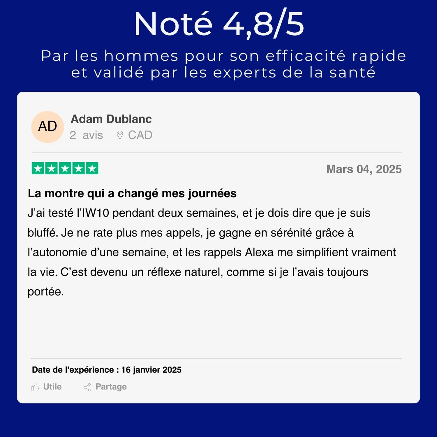 IW10 – Montre Connectée Professionnelle