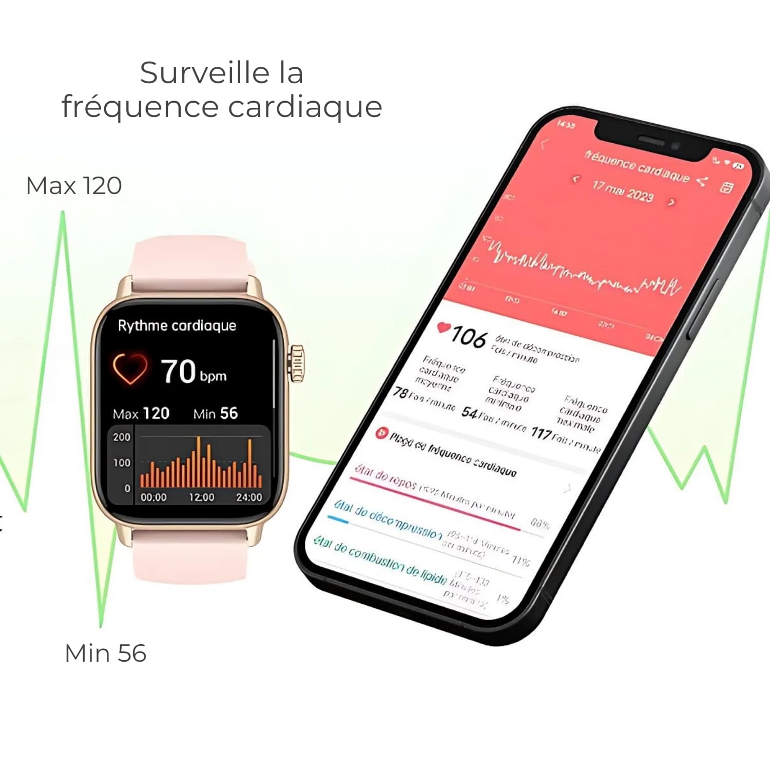 Smartwatch IW10 - Votre Partenaire Bien-Être au Quotidien, Pensée pour les Mères Modernes
