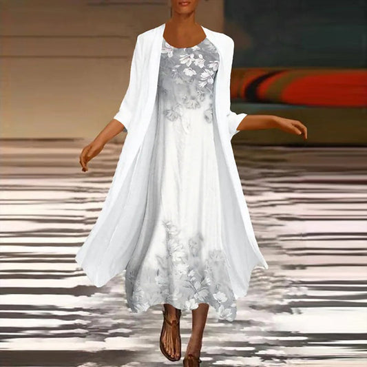 Amora - Stylové dlouhé letní šaty s blůzou pro ženy