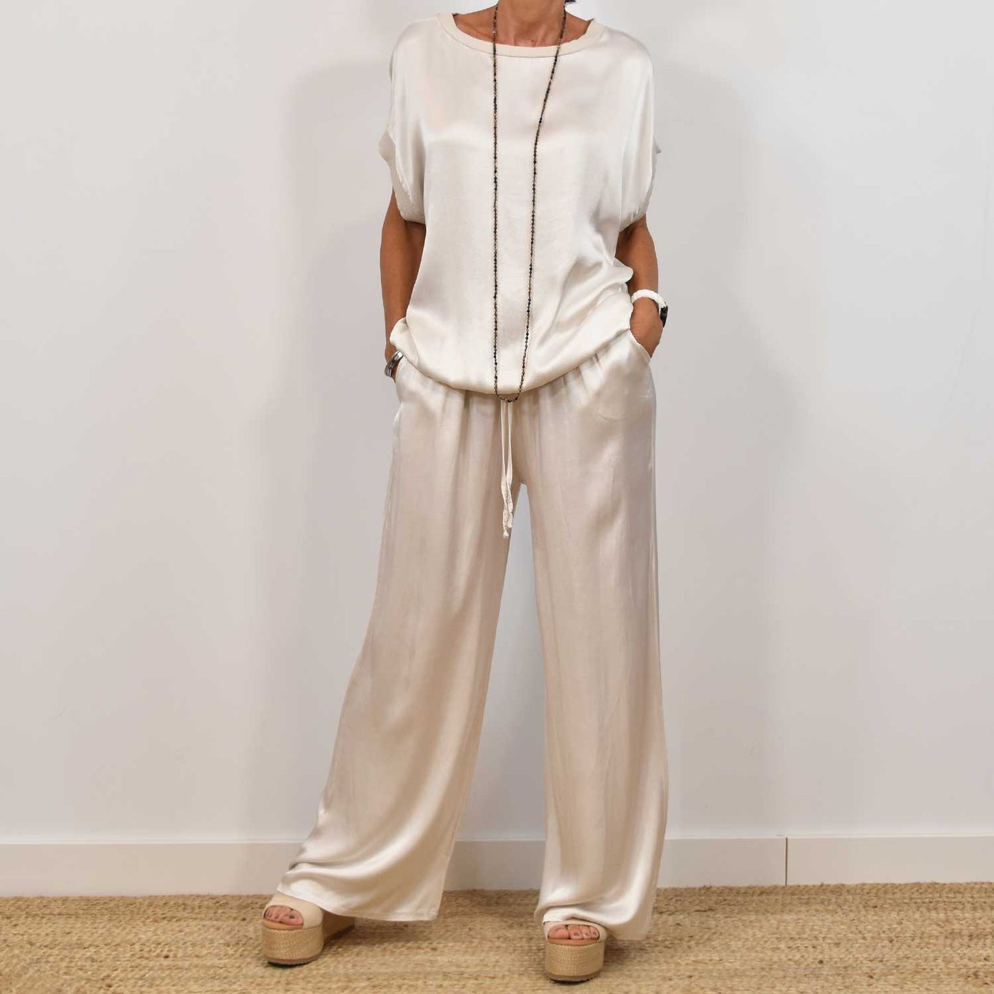 Gioia | Elegantní saténový dámský komplet