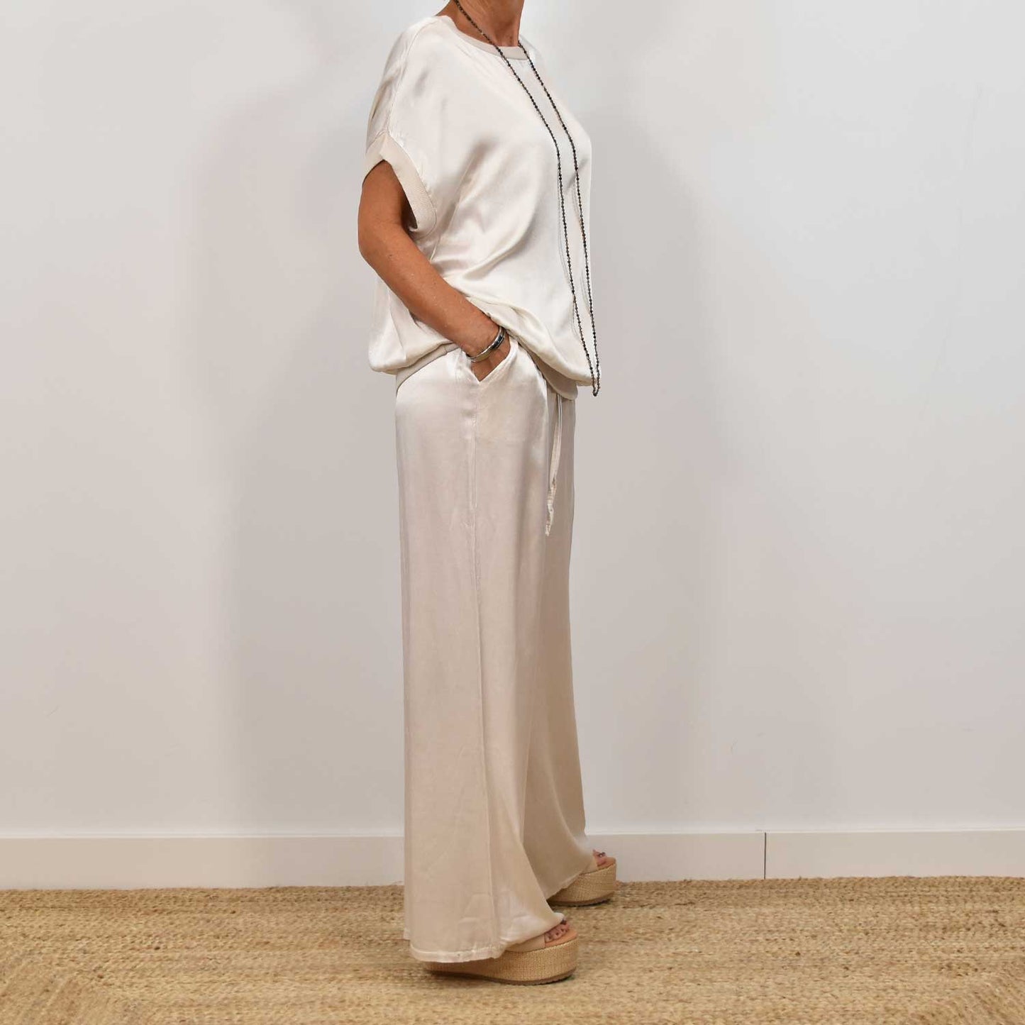 Gioia | Elegantní saténový dámský komplet