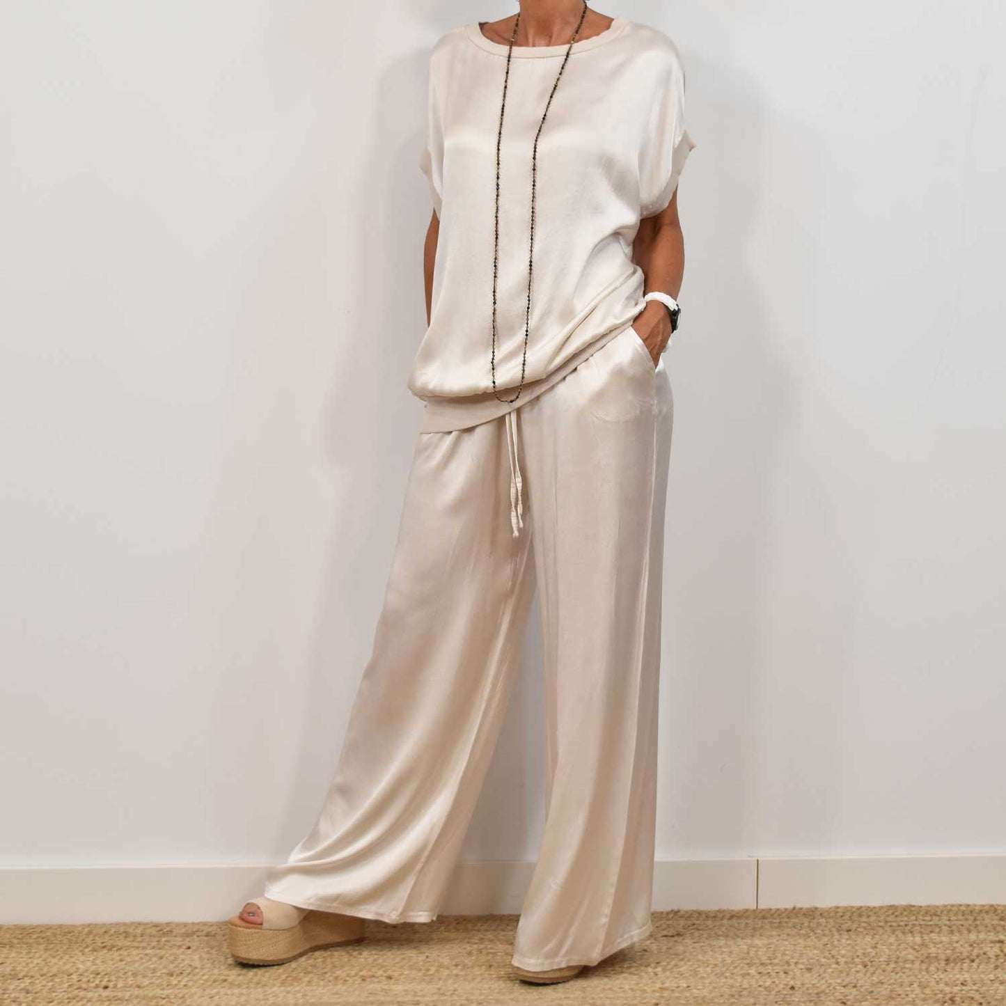 Gioia | Elegantní saténový dámský komplet