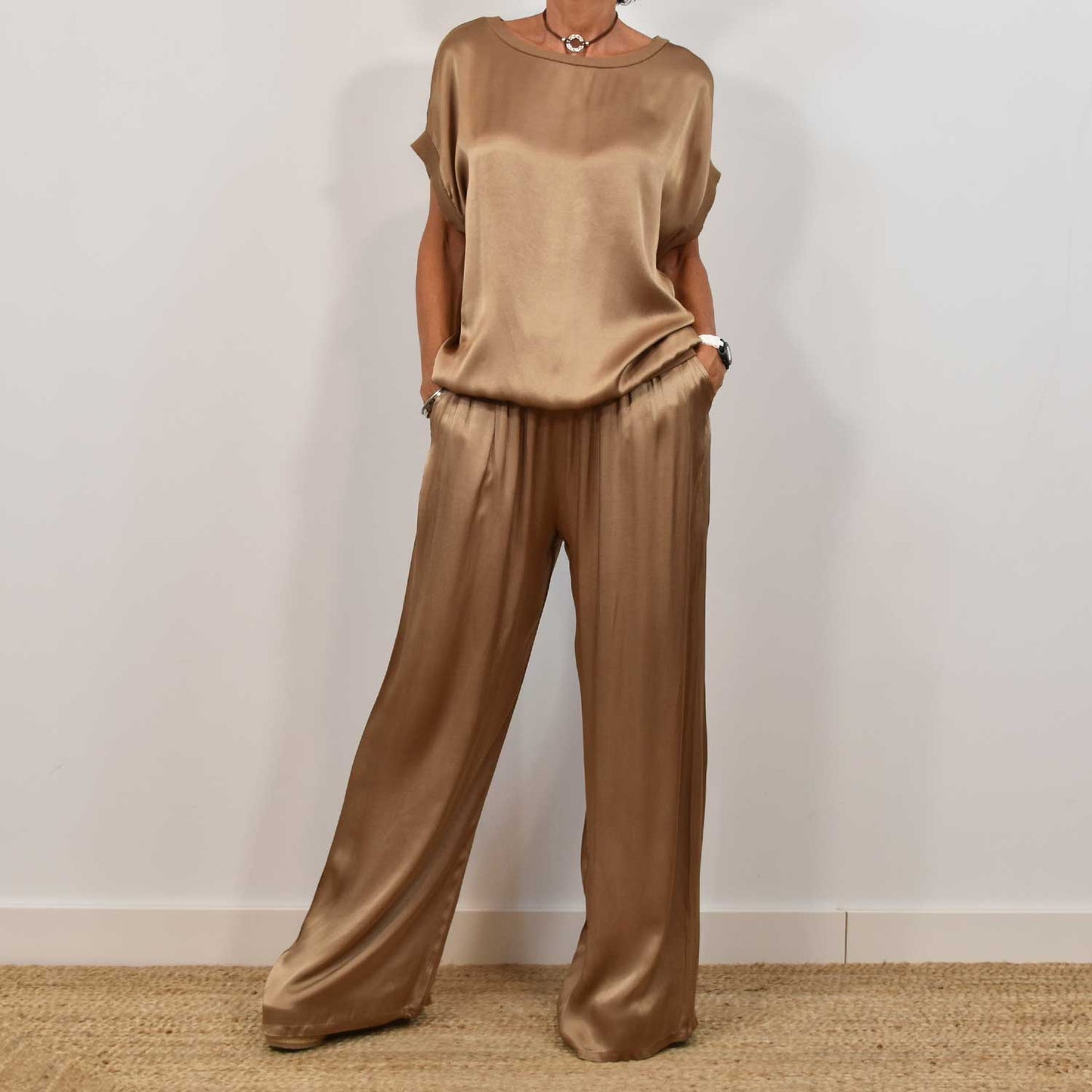 Gioia | Elegantní saténový dámský komplet