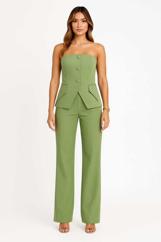 Isla - Elegantní letní set s topem bez ramínek