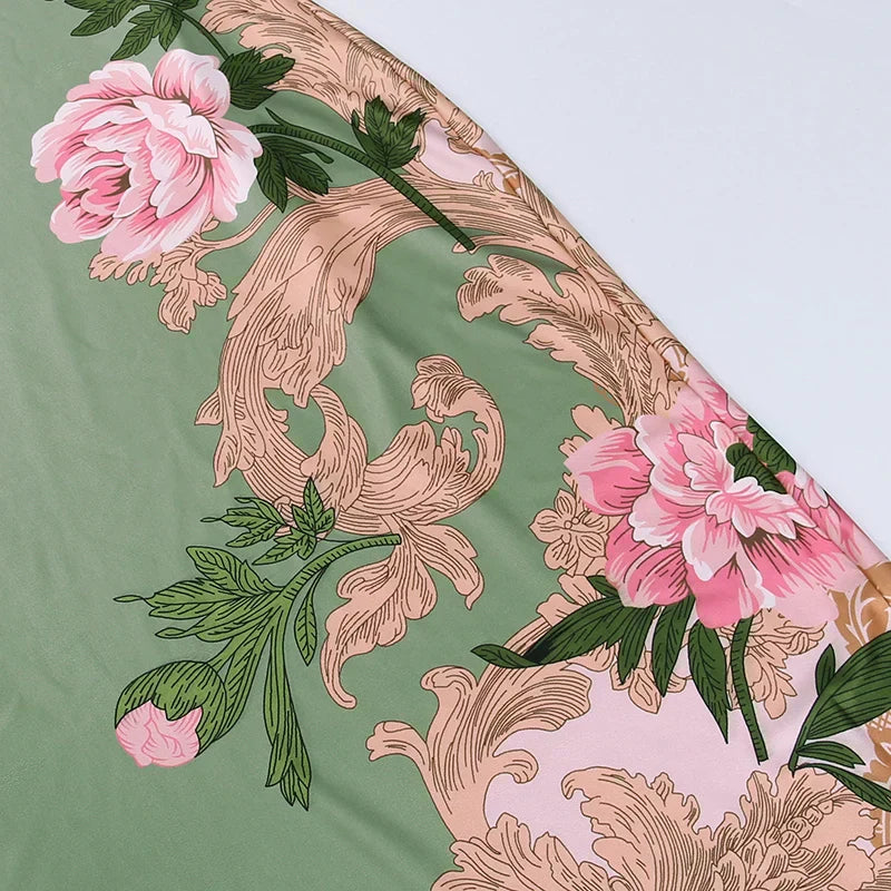 Maxi letní květinové šaty s V výstřihem a tenkými ramínky - Alina